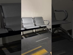 إطار فولاذي كرسي انتظار بثلاثة مقاعد متينة مريحة للغرفة الصالة غرفة انتظار