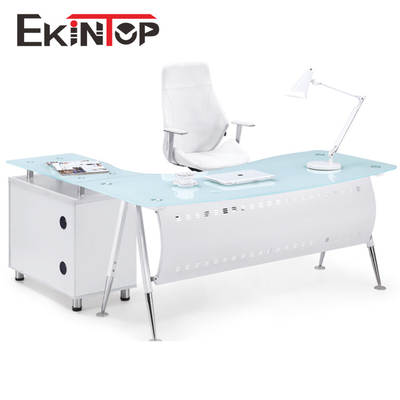 Ekintop الحديثة مكتب زجاج مكتب دائم ل اعمال المكتب OEM