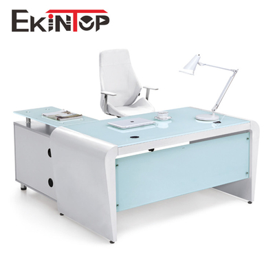 Ekintop الحديثة مكتب زجاج مكتب دائم ل اعمال المكتب OEM