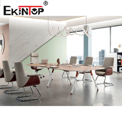 طاولة اجتماعات مستطيلة طويلة مواد صديقة للبيئة للاجتماع OEM ODM