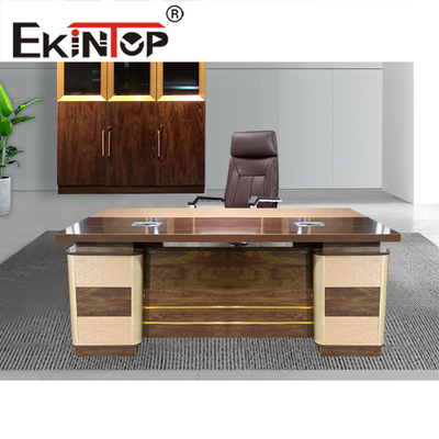 خشبي MDF E1 Partilce Board مجموعة مكتب مكتب تنفيذي أثاث مكتبي حديث على شكل حرف L