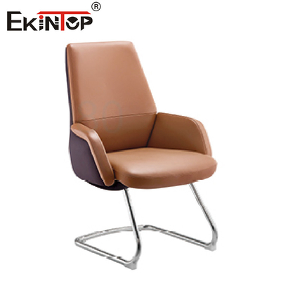 360 Swivel Brown Leather Office إرتفاع قابل للتعديل لأثاث مكتب الرئيس التنفيذي